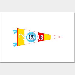 Columbus Flag Pennant Posters and Art